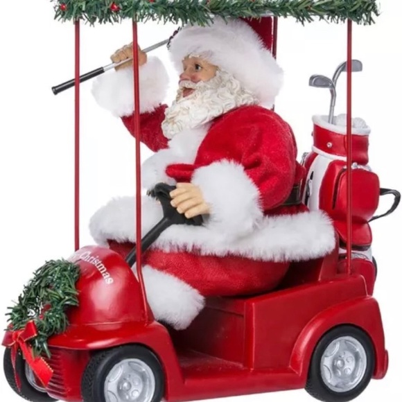 Kurt S. Adler abriché Santa Driving Golf Cart, 11.25-Inch, Red - Picture 1 of 6